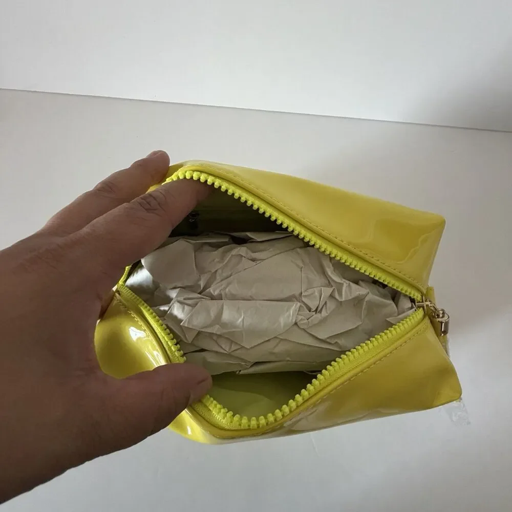 Jeffree Star Cosmetics Neon Yellow Makeup Bag Cosmetic Case NEW Older Style